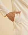 Manyavar Men Cream Elegance Kurta Dhoti