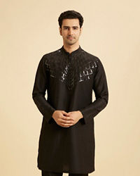 Manyavar Men Mystic Black Elegance Kurta Pajama