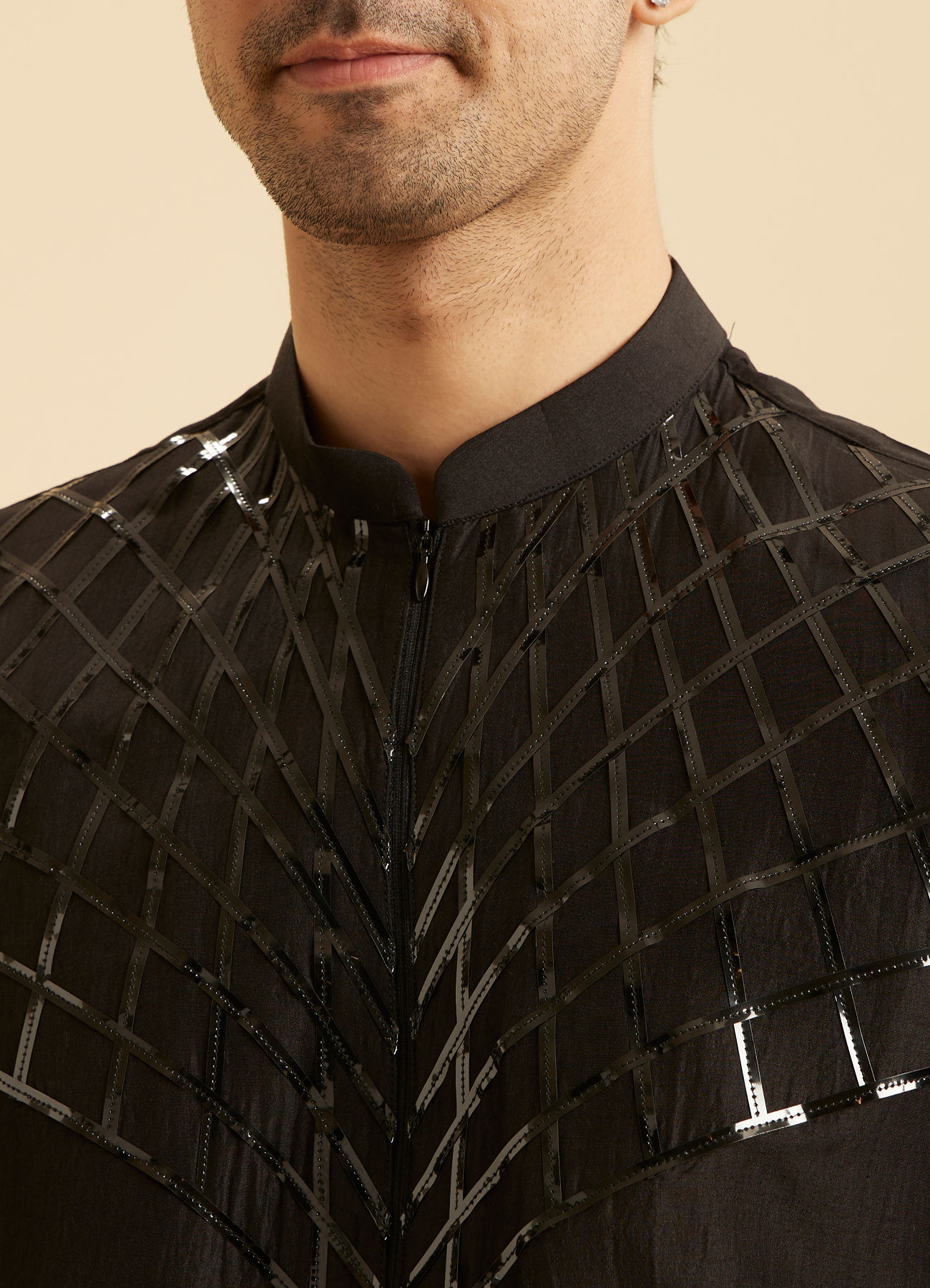 Manyavar Men Mystic Black Elegance Kurta Pajama