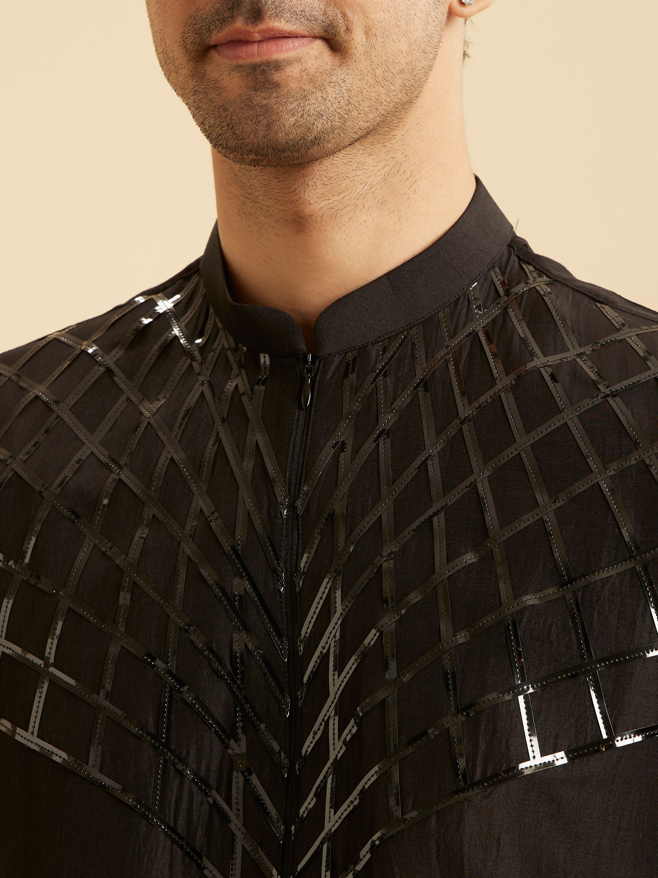 Manyavar Men Mystic Black Elegance Kurta Pajama