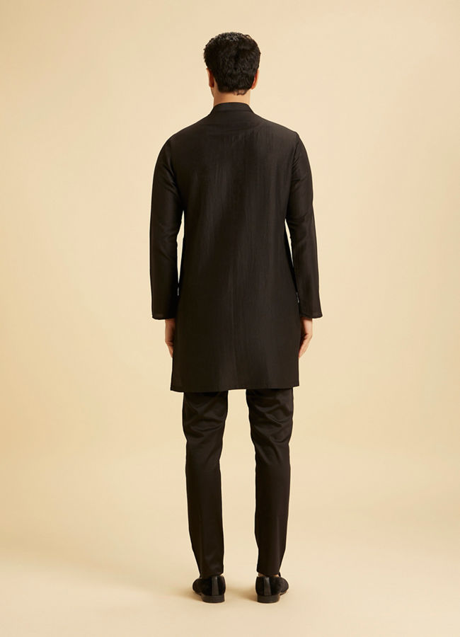 Manyavar Men Mystic Black Elegance Kurta Pajama