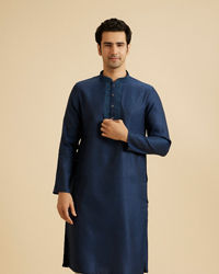 Manyavar Men Elegant Teal Blue Kurta Pajama