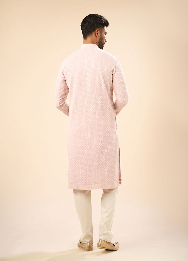 Manyavar Men Dusty Pink Elegance Kurta Pajama