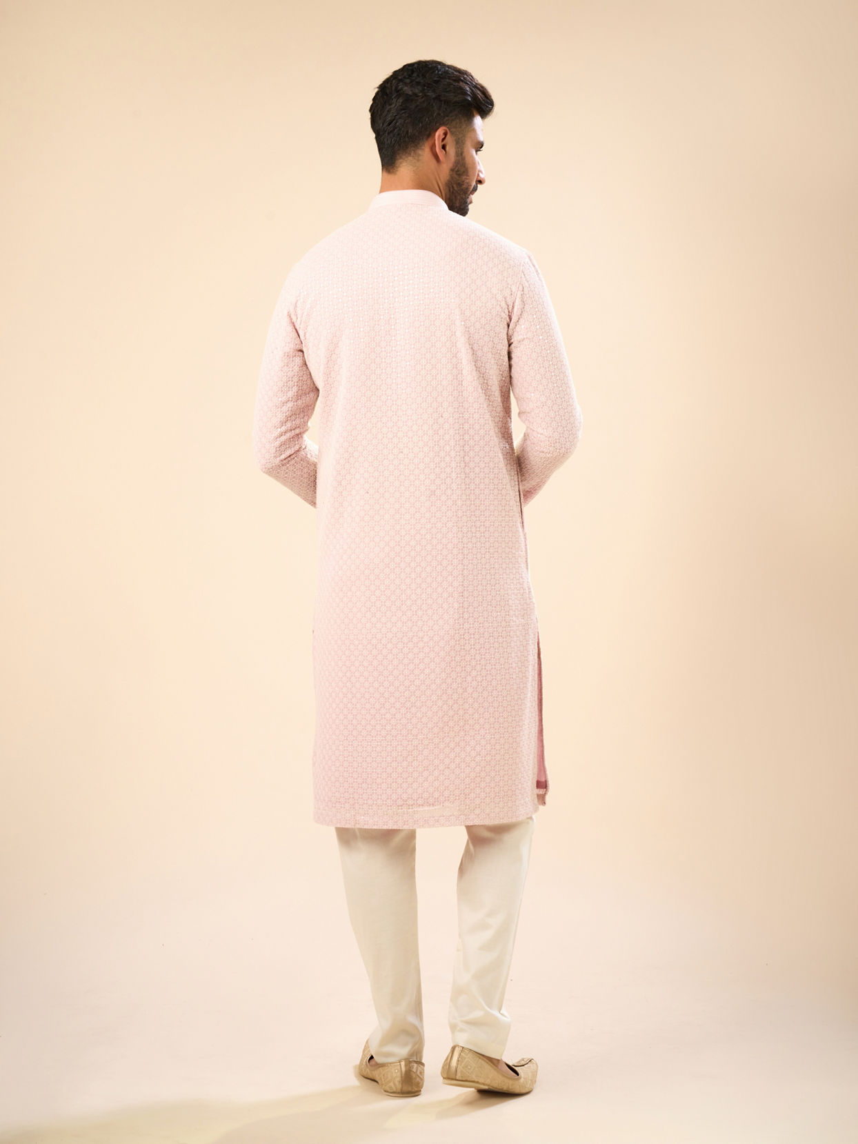 Manyavar Men Dusty Pink Elegance Kurta Pajama