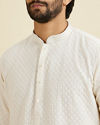 Manyavar Men Elegant Cream Georgette Kurta Pajama