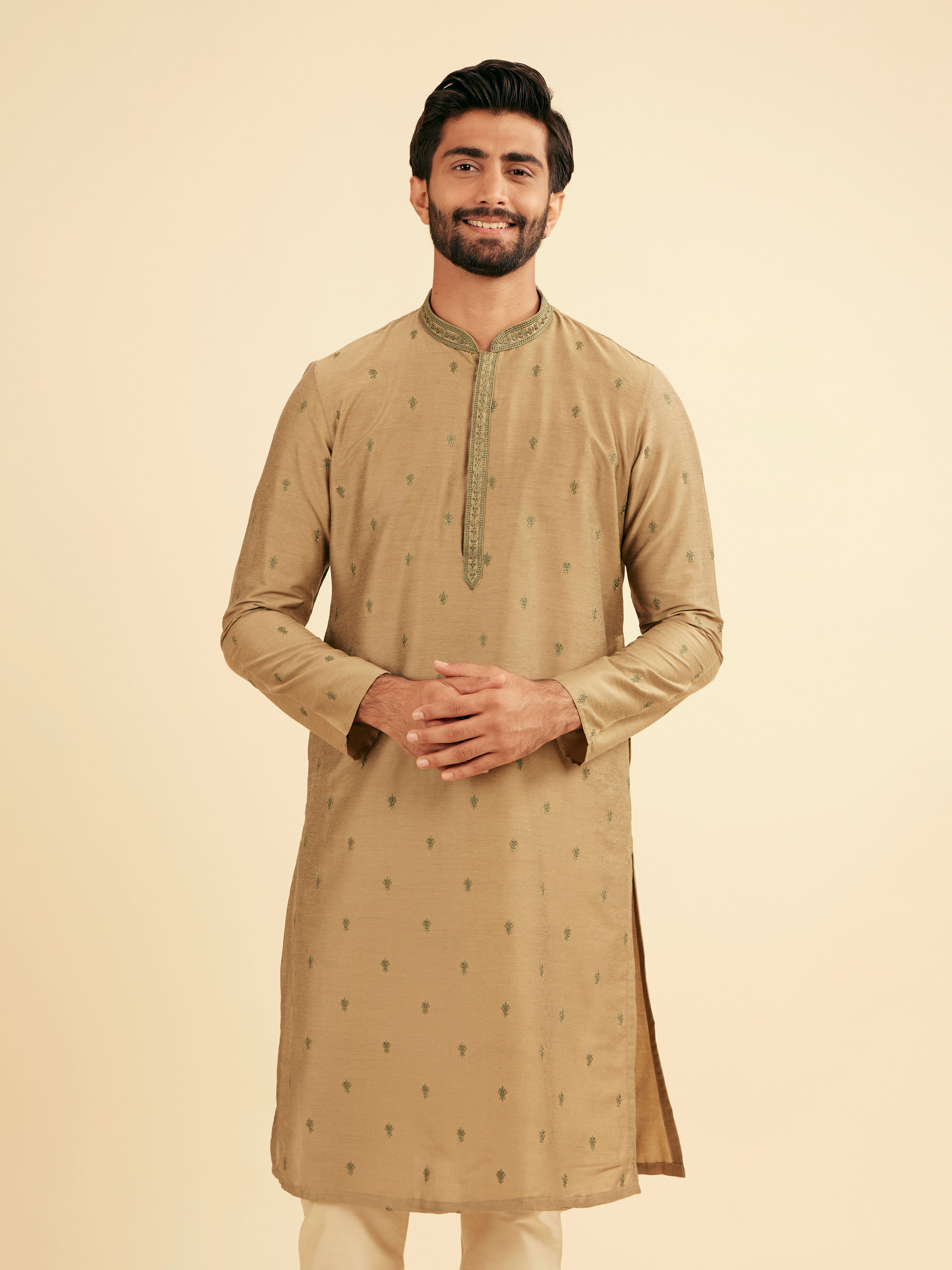 Manyavar Men Emerald Elegance Kurta Pajama