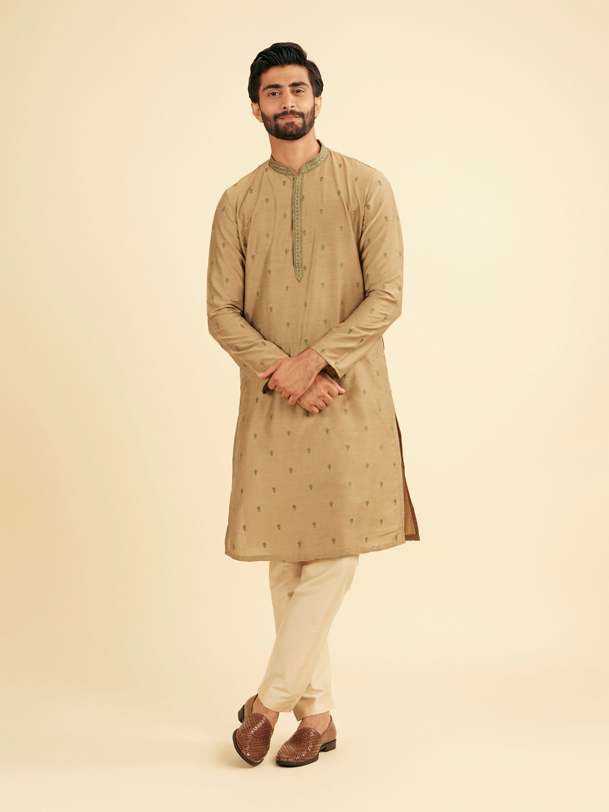 Manyavar Men Emerald Elegance Kurta Pajama