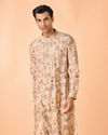 Manyavar Men Elegant Beige Viscose Kurta Pajama