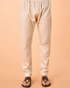 Manyavar Men Elegant Beige Viscose Kurta Pajama