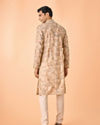 Manyavar Men Elegant Beige Viscose Kurta Pajama