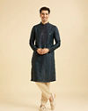 Manyavar Men Teal Blue Tantalizing Kurta Pajama