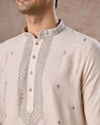 Manyavar Men Light Grey Elegant Kurta Pajama