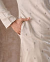 Manyavar Men Light Grey Elegant Kurta Pajama