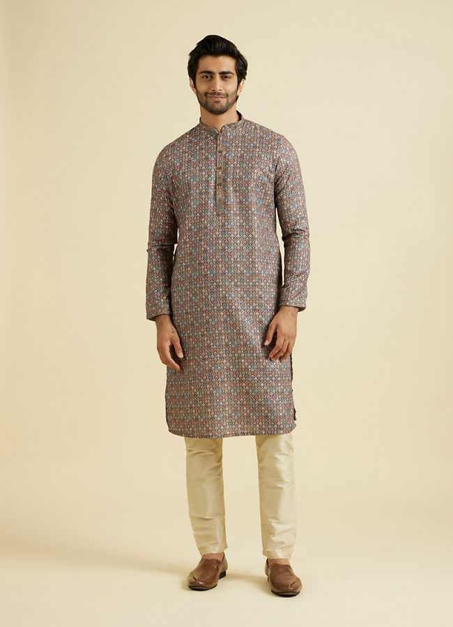 Manyavar Men Elegant Dark Blue Kurta Pajama