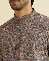 Manyavar Men Elegant Dark Blue Kurta Pajama