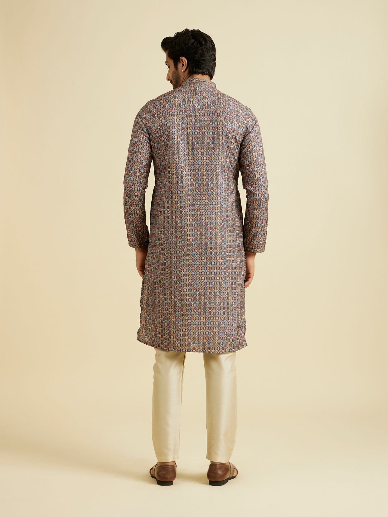 Manyavar Men Elegant Dark Blue Kurta Pajama