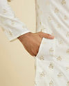 Manyavar Men Warm White Elegance Kurta Pajama