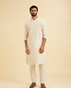 Manyavar Men Cream Kurta Pajama Set
