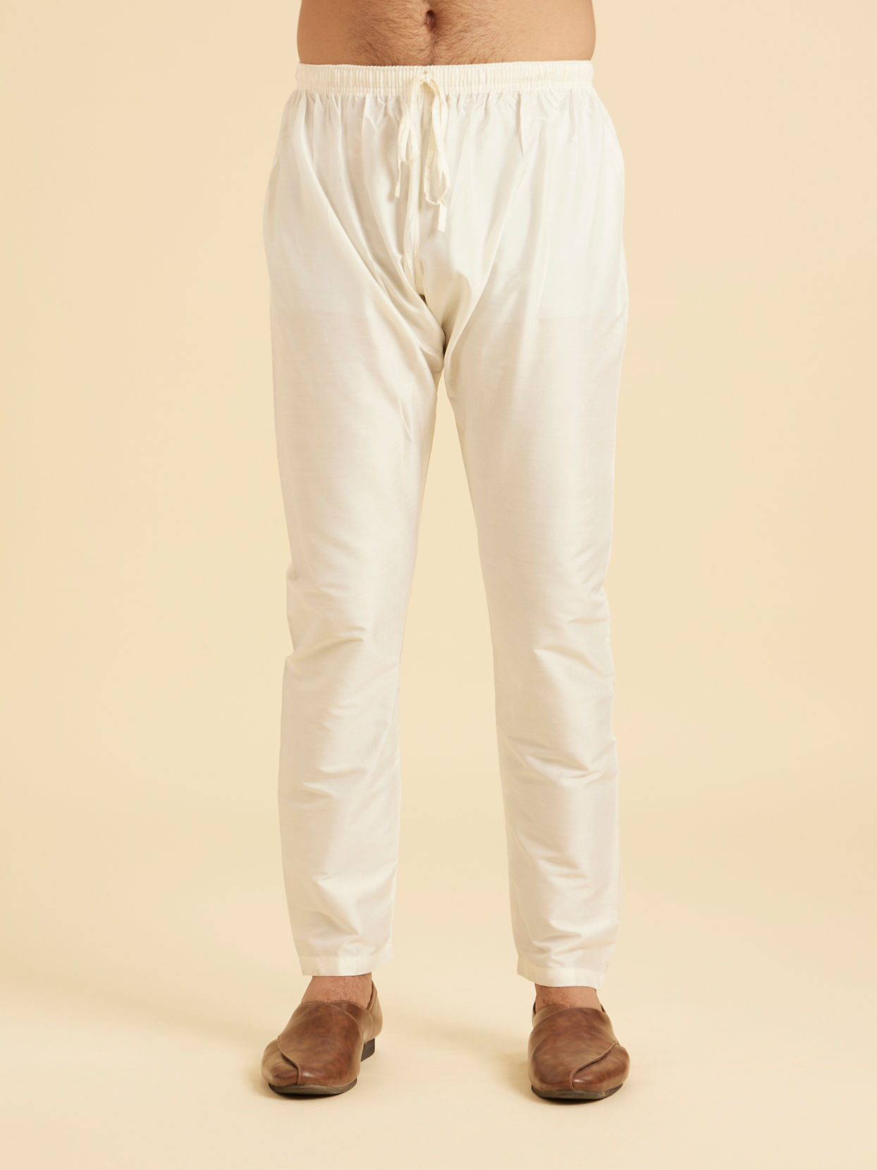 Manyavar Men Cream Kurta Pajama Set