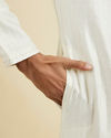 Manyavar Men Warm White Kurta Pajama