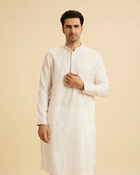 Manyavar Men Elegant White Kurta Pajama
