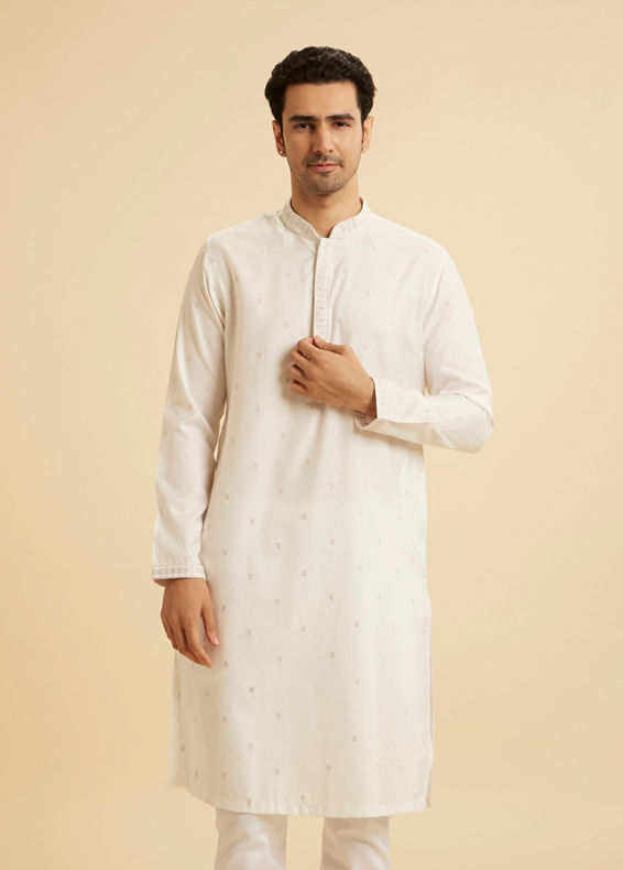 Manyavar Men Elegant White Kurta Pajama
