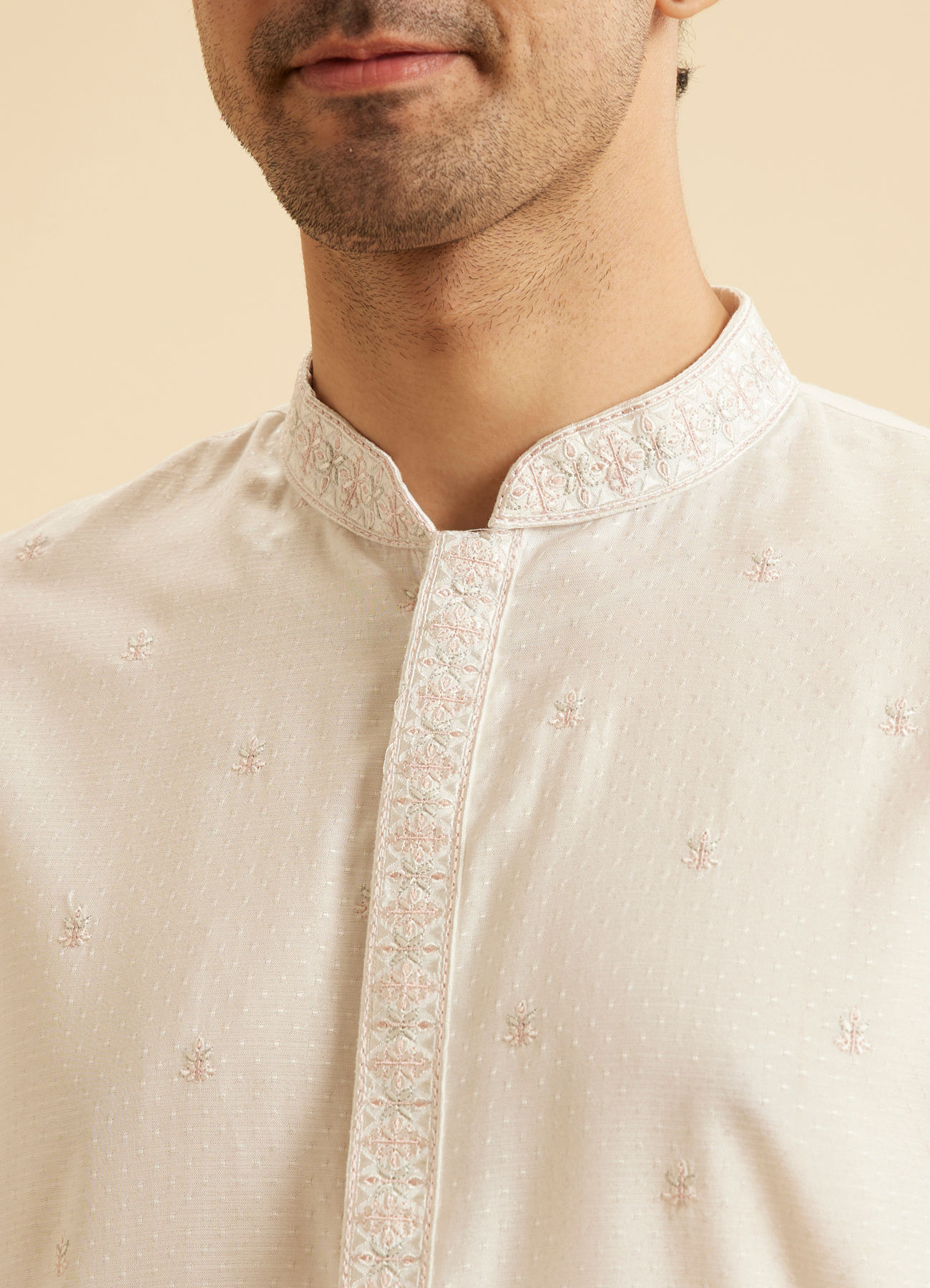 Manyavar Men Elegant White Kurta Pajama
