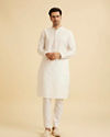 Manyavar Men Elegant White Kurta Pajama