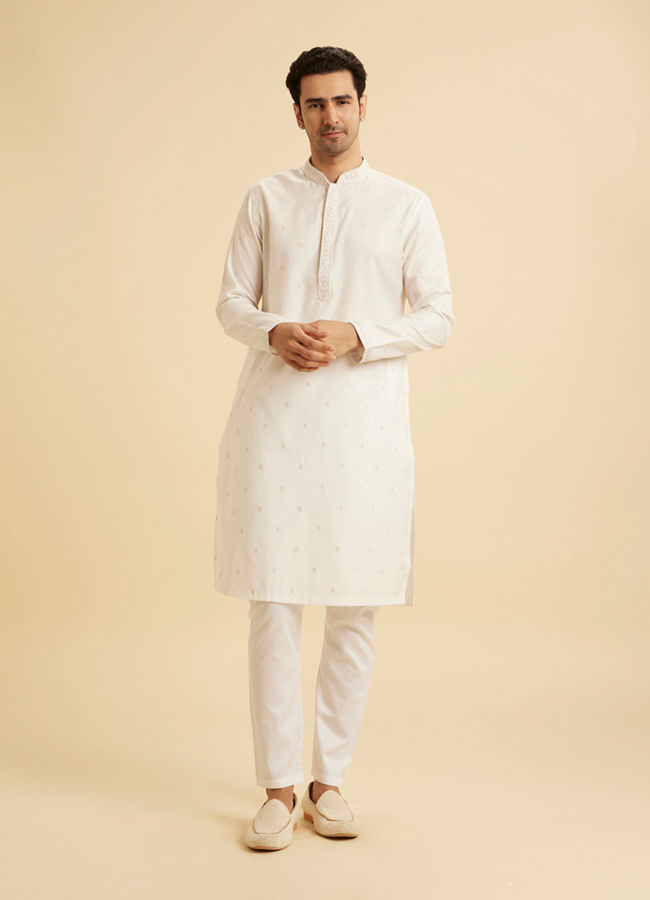 Manyavar Men Elegant White Kurta Pajama