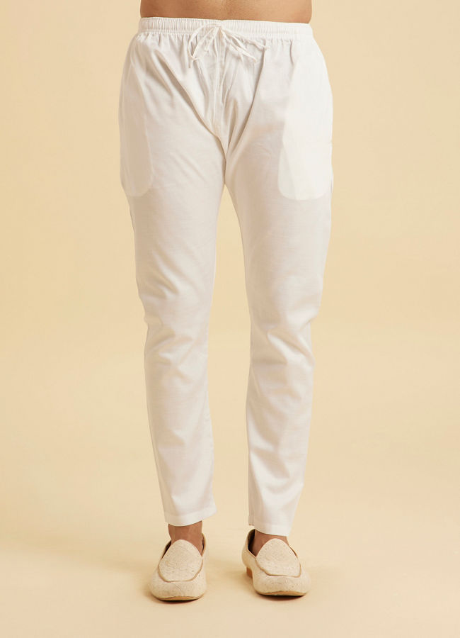 Manyavar Men Elegant White Kurta Pajama