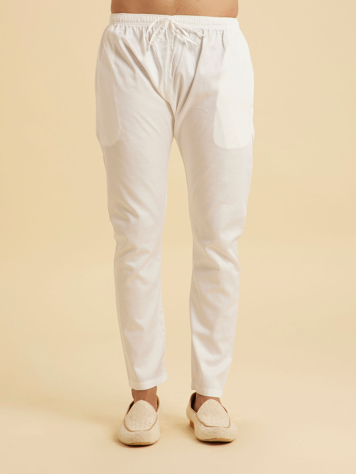Manyavar Men Elegant White Kurta Pajama