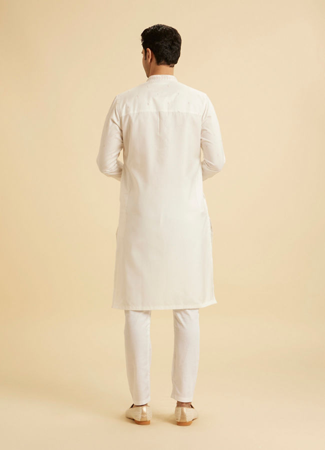 Manyavar Men Elegant White Kurta Pajama