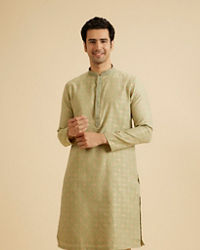 Manyavar Men Elegant Green Symphony Kurta Pajama