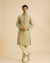 Manyavar Men Elegant Green Symphony Kurta Pajama