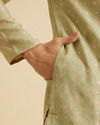 Manyavar Men Elegant Green Symphony Kurta Pajama