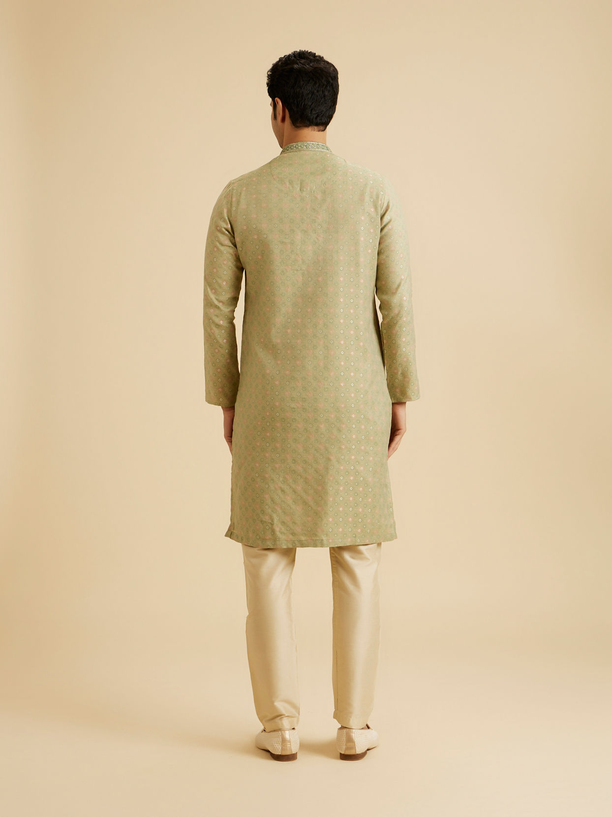 Manyavar Men Elegant Green Symphony Kurta Pajama