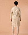 Manyavar Men Beige Brocade Kurta Pajama