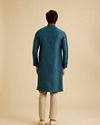Manyavar Men Teal Blue Elegance Kurta Pajama