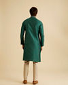 Manyavar Men Teal Green Brocade Kurta Pajama