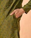 Manyavar Men Opulent Olive Green Kurta Pajama