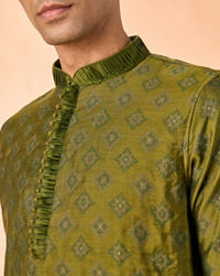 Manyavar Men Opulent Olive Green Kurta Pajama