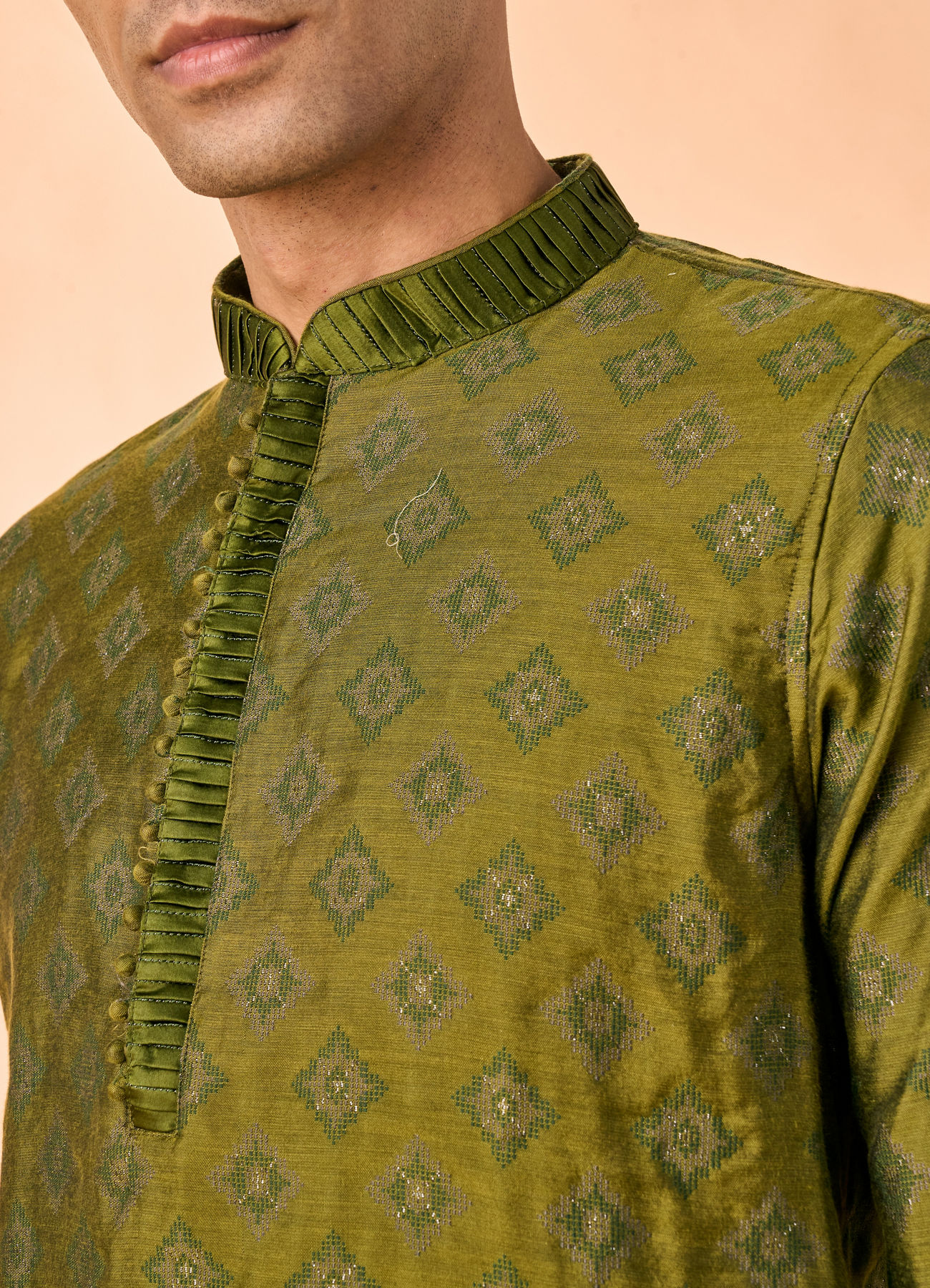 Manyavar Men Opulent Olive Green Kurta Pajama
