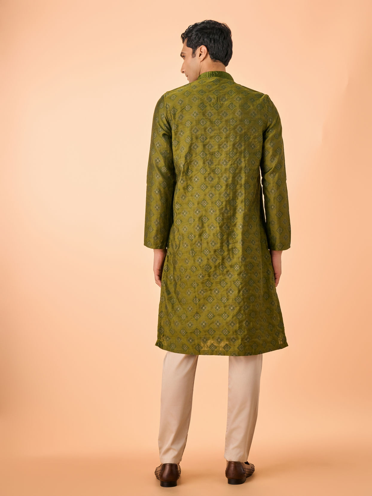 Manyavar Men Opulent Olive Green Kurta Pajama