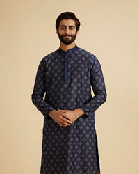Manyavar Men Aegean Blue Grace Kurta Pajama