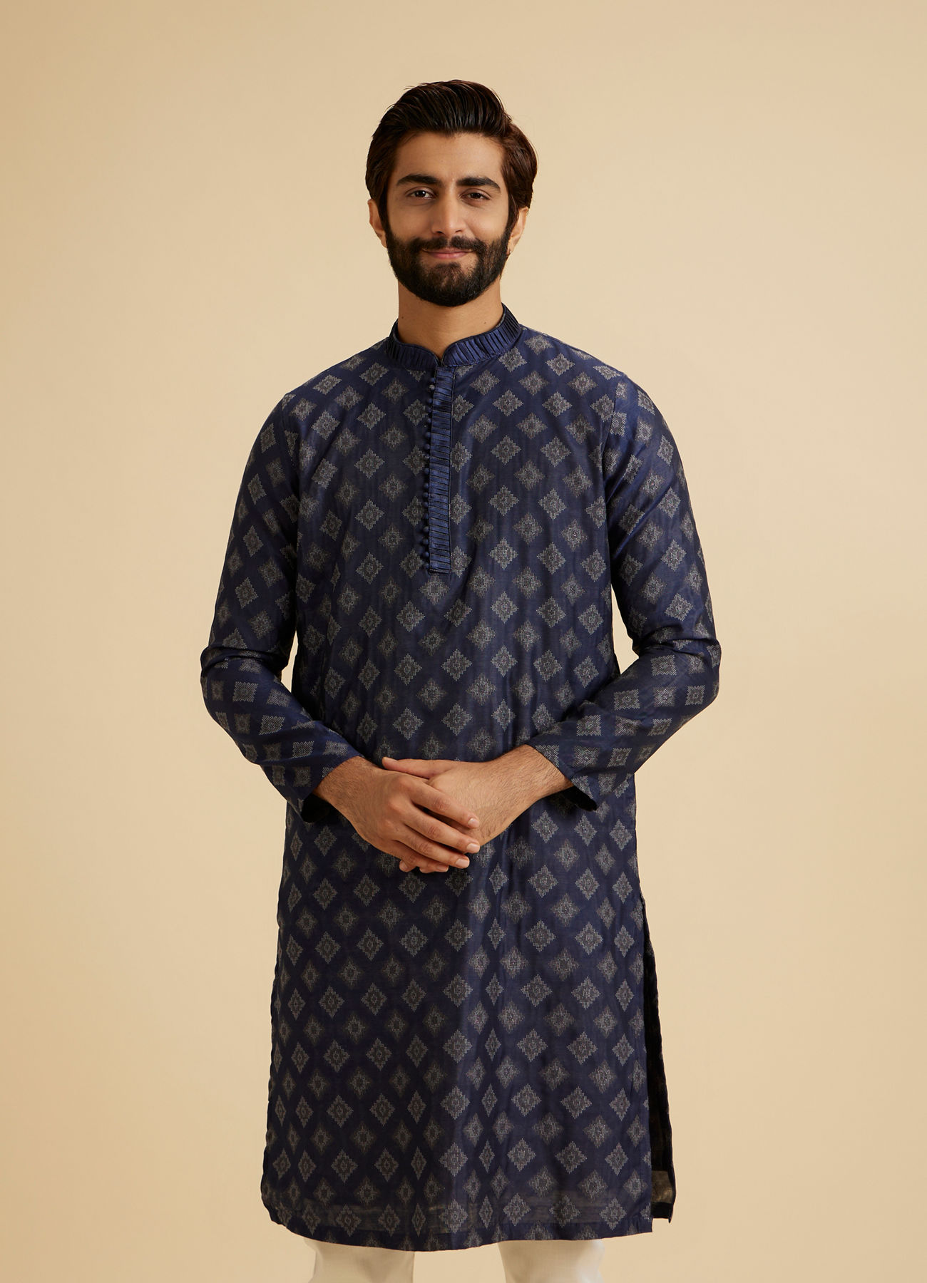 Manyavar Men Aegean Blue Grace Kurta Pajama
