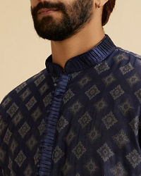 Manyavar Men Aegean Blue Grace Kurta Pajama