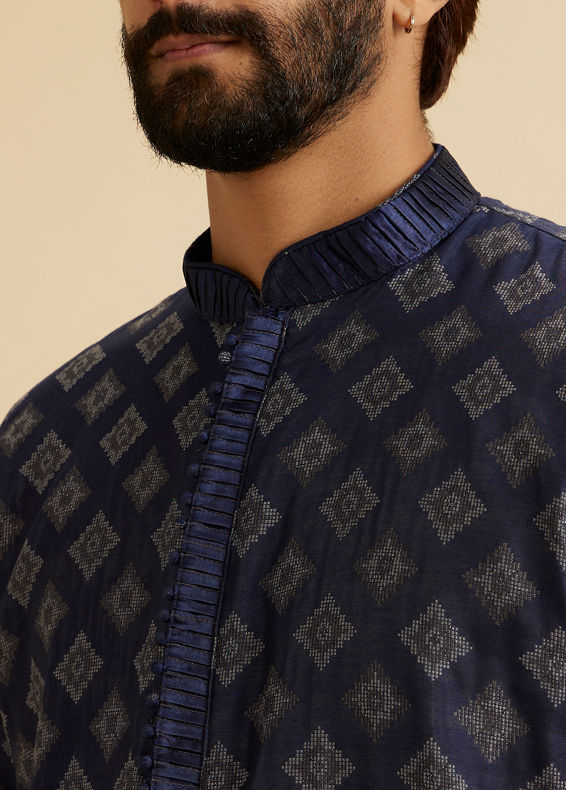 Manyavar Men Aegean Blue Grace Kurta Pajama