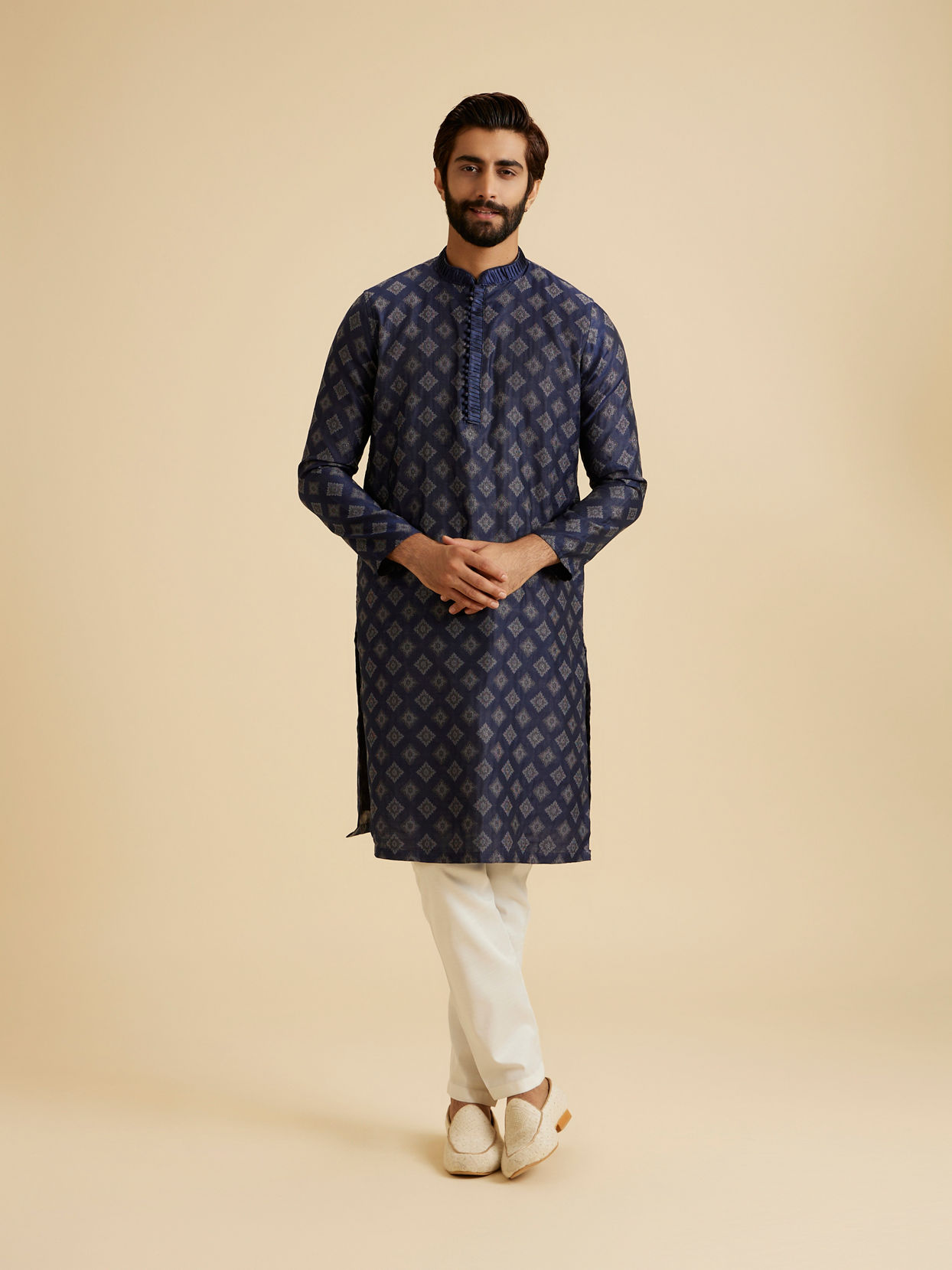 Manyavar Men Aegean Blue Grace Kurta Pajama