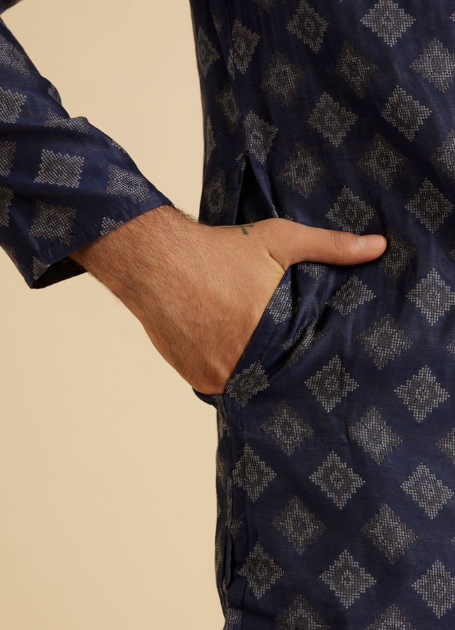 Manyavar Men Aegean Blue Grace Kurta Pajama