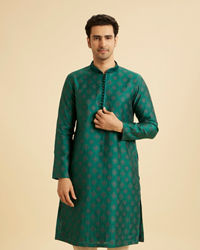 Manyavar Men Regal Teal Green Kurta Pajama